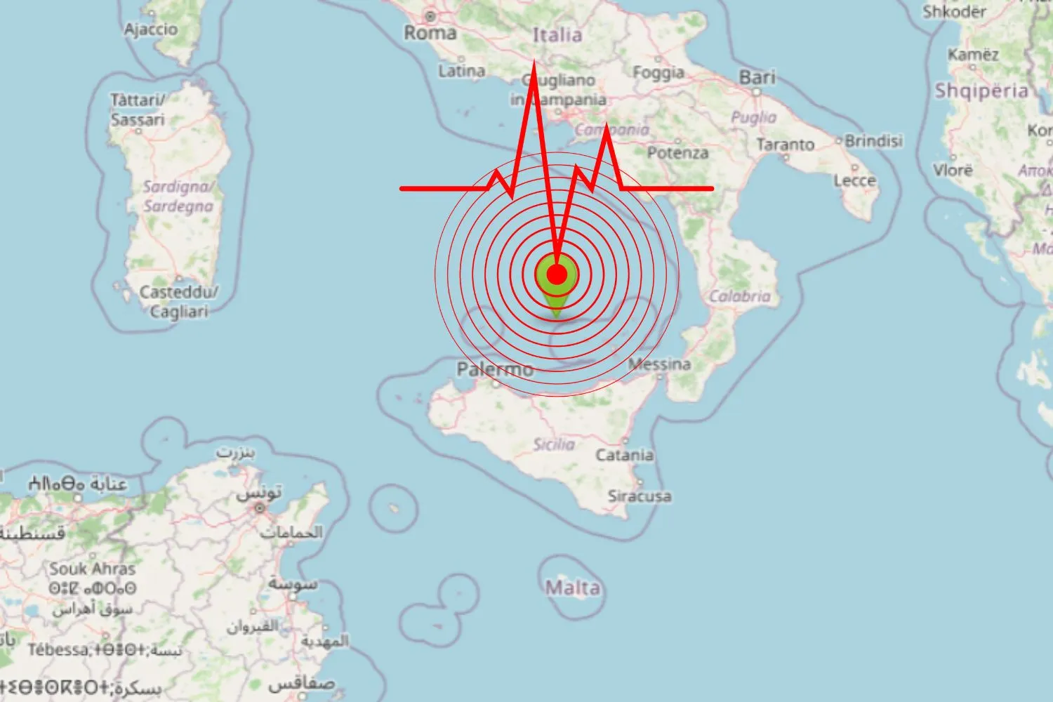 La terra trema al largo di Palermo, la scossa di terremoto più forte di magnitudo 5.0 (avvertita in tutta la Sicilia)
